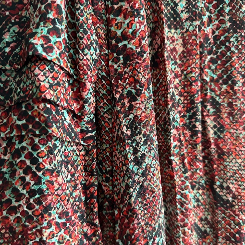 NICHOLAS Devan Gathered Snake-print Crepe Mini Dr… - image 7